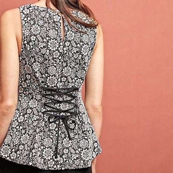 VANESSA VIRGINIA for Anthro Floral Corseted Top - Picture 2 of 5